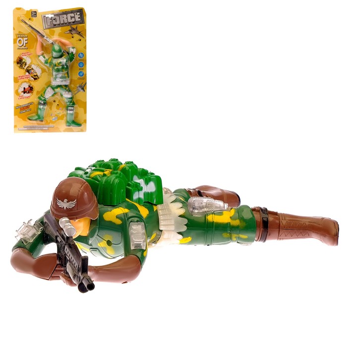 Фигурка солдатика "Рядовой", со световыми и звуковыми эффектами, ползает, работает от батареек