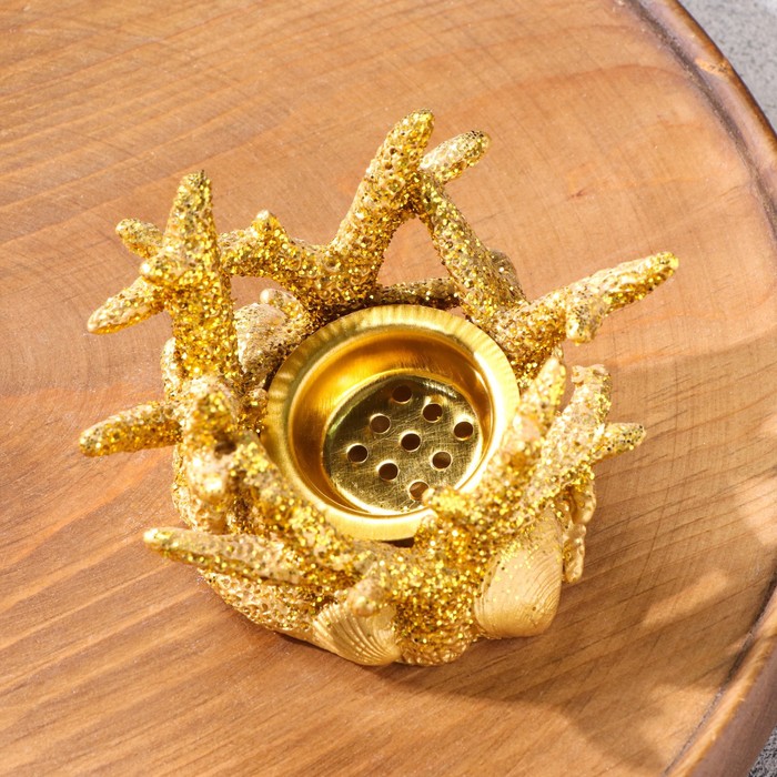 Подставка для благовоний "Коралл", золотистый, 6,3х10 см