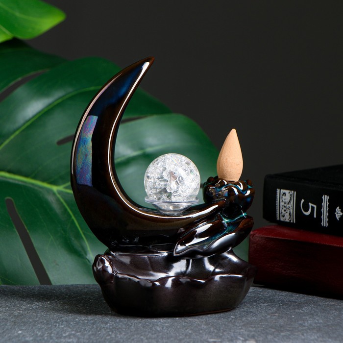 фото Подставка для благовоний "полумесяц" 10х5х13см, с аромаконусами take it easy