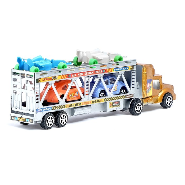 Грузовик инерционный "Автовоз" с 4 машинами, цвета МИКС.