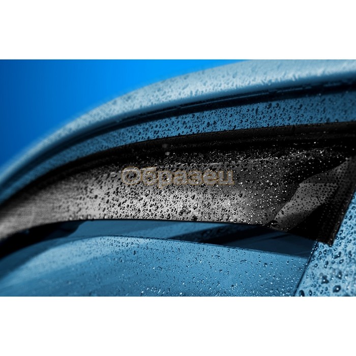 цена Дефлекторы окон RENAULT LOGAN II 2012- седан, накладной, скотч 3М, 4 шт.