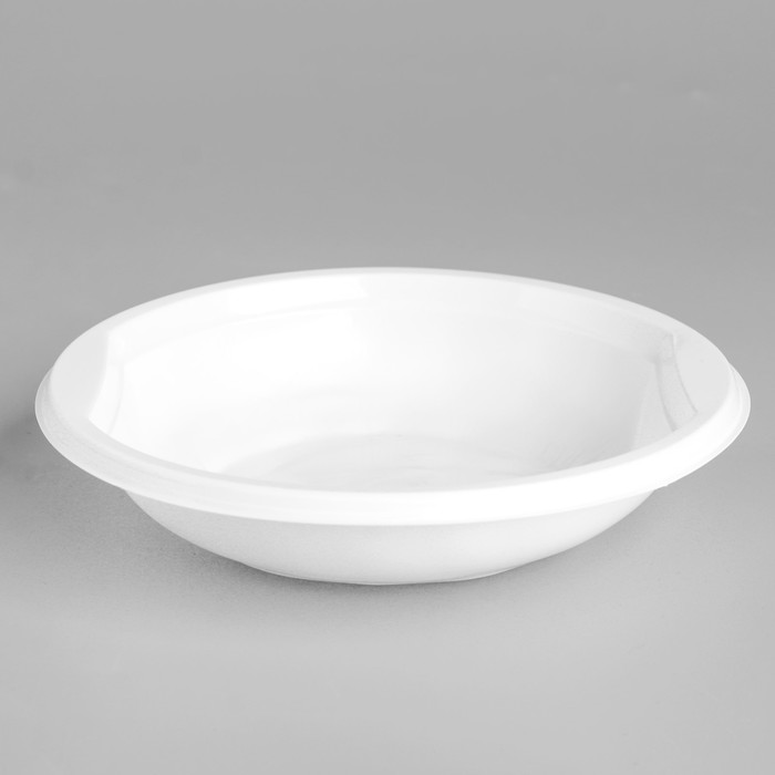 Тарелка одноразовая суповая Белая 350 мл тарелка одноразовая мистерия мелкая d 205 мм белая 100 шт