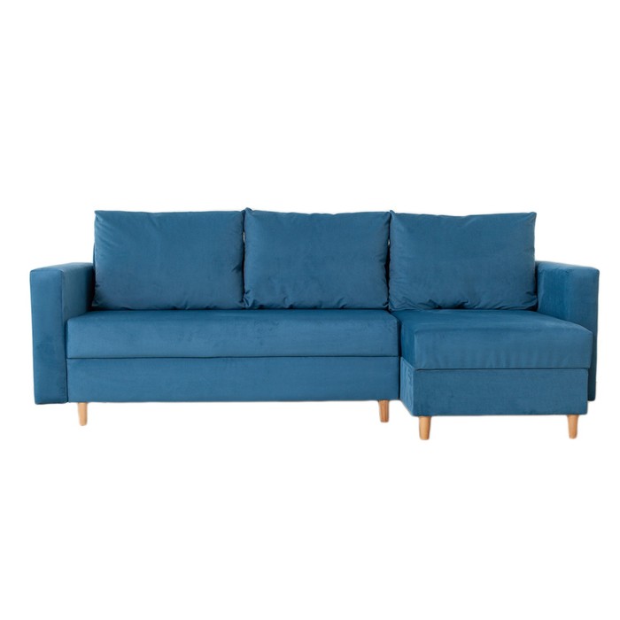Угловой диван «Ванкувер», механизм еврокнижка, угол универсальный, велюр, цвет синий угловой диван киото механизм еврокнижка угол универсальный велюр цвет синий