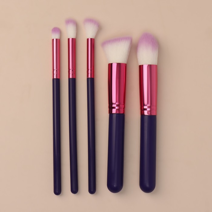 Набор кистей для макияжа «PENCIL», 5 предметов, цвет фиолетовый