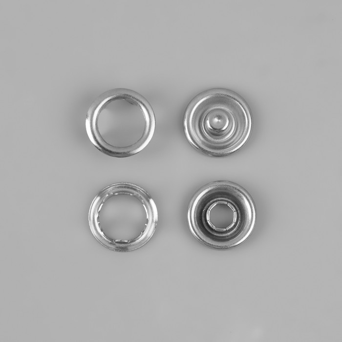 Кнопка рубашечная, открытая, d = 9,5 мм, цвет никель