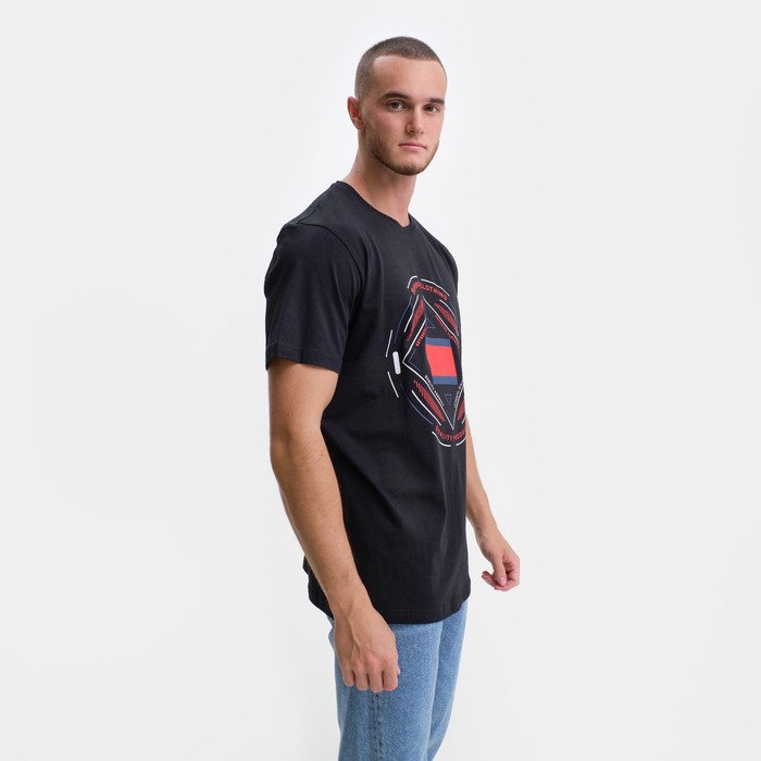 

Футболка мужская, цвет чёрный/принт МИКС, размер 52 (2XL)