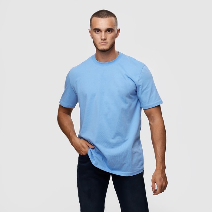 Футболка мужская, цвет голубой/принт МИКС, размер S серая мужская футболка parrey белый принт anywhere размер s