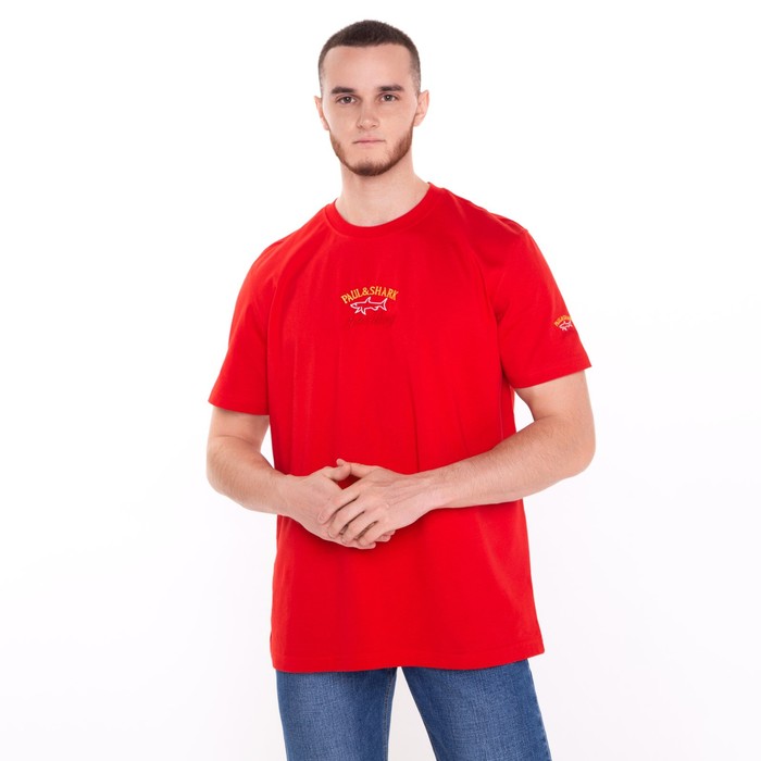 Футболка мужская, цвет красный/принт МИКС, размер L мужская футболка доберман принт собака l черный