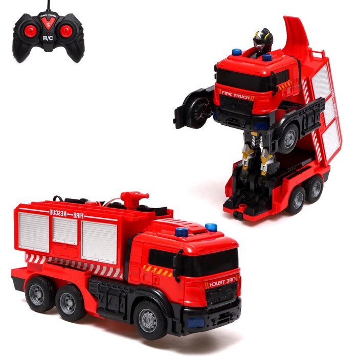 цена Робот радиоуправляемый «Пожарная машина», трансформируется, световые и звуковые эффекты