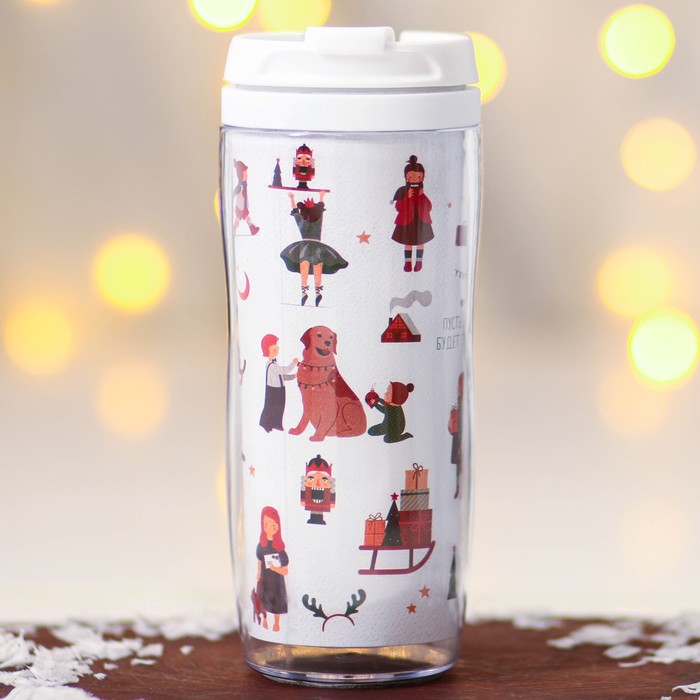 

Термостакан новогодний пластиковый «Пусть зима будет тёплой», 350 мл