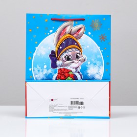 

Пакет подарочный "Зайка снегурочка" , 26 х 32 х 12 см