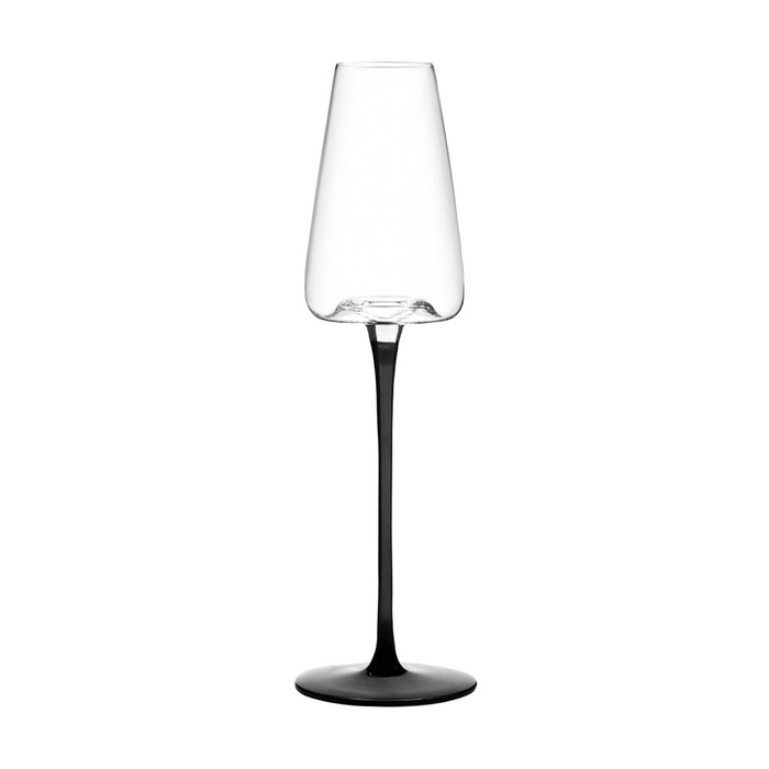 Бокал стеклянный для шампанского Magistro «Амьен», 240 мл, длина ножки 15,1 см, цвет чёрный бокал стеклянный для шампанского magistro ларго 180 мл 7×19 7 см цвет зелёный