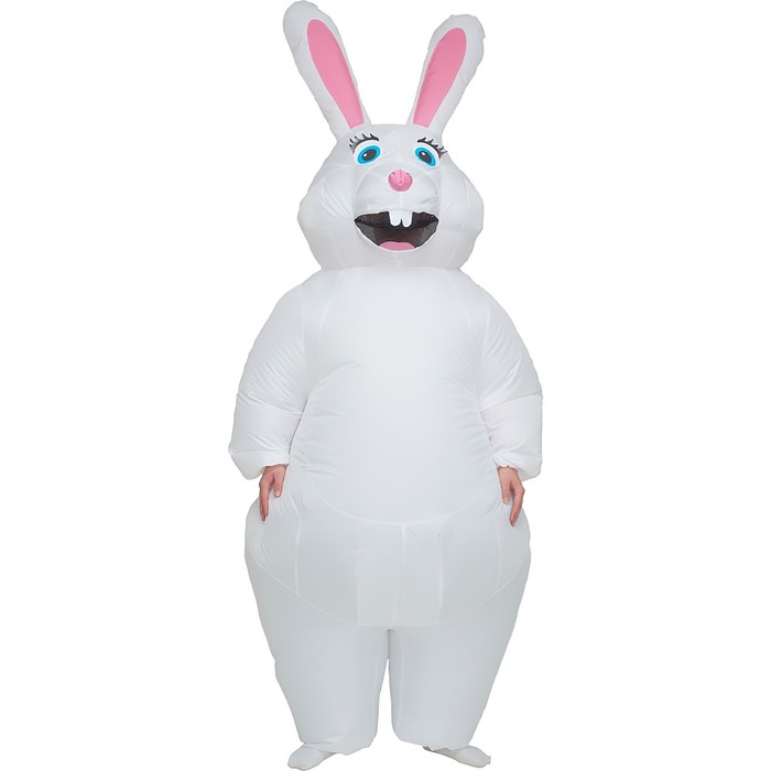 фото Костюм надувной "кролик" белый, рост 150-190 см праздникус