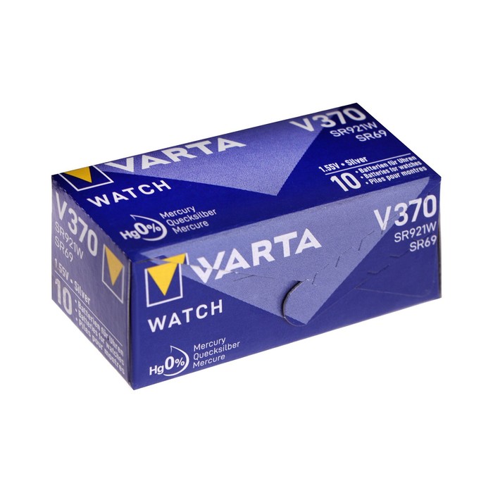 Батарейка цинковая Varta, V370 (SR920W)-1BL, 1.55В , блистер, 1 шт.