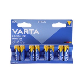Батарейка алкалиновая Varta LongLife Power, AA, LR6-8BL, 1.5В, блистер, 8 шт.