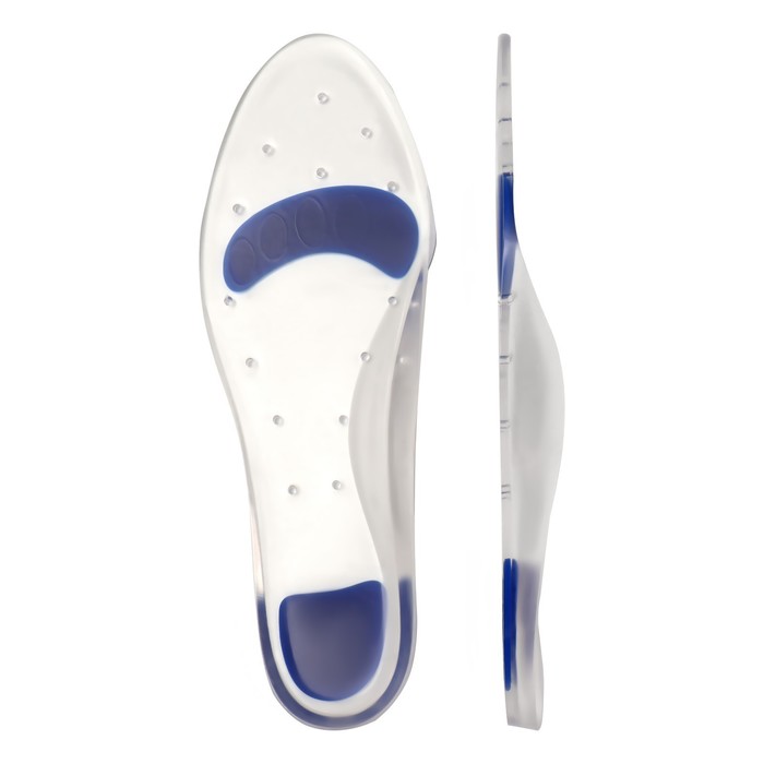 фото Стельки для обуви, с супинатором, универсальные, 37-38 р-р, 25 см, пара, цвет прозрачный/синий onlitop