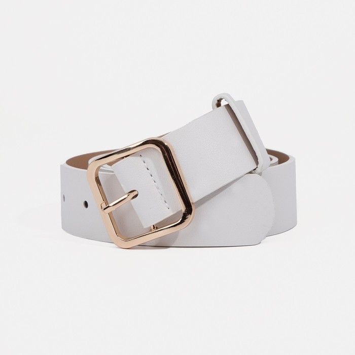 

Ремень женский, ширина 3,5 см, пряжка металл, цвет белый
