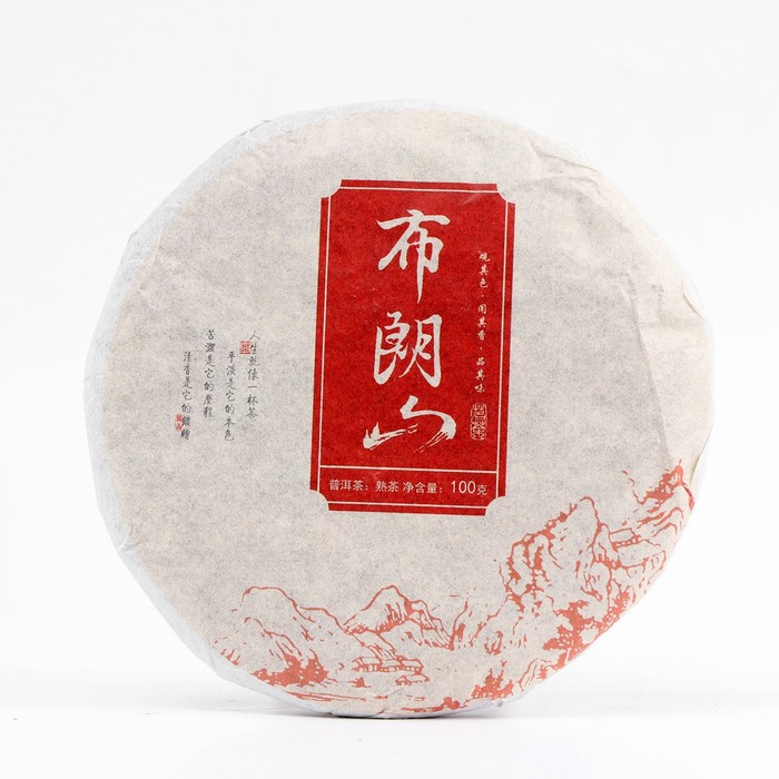 Китайский выдержанный чай Шу Пуэр. Bulang Shan, 100 г, 2020 г, Юньнань, блин