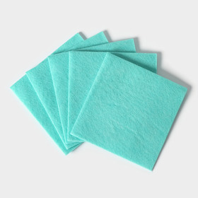 Набор салфеток вискозных для сухой и влажной уборки Доляна, 30×30 см, 5 шт, цвет зелёный