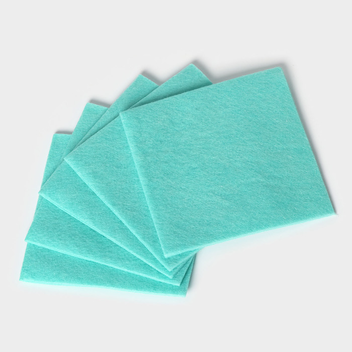 Набор салфеток вискозных для сухой и влажной уборки Доляна, 30×30 см, 5 шт, цвет зелёный