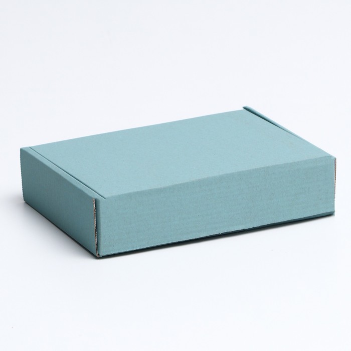 цена Коробка самосборная, голубая 21 х 15 х 5 см