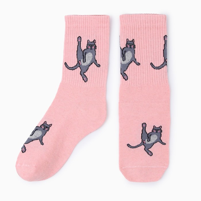 Носки «Кот», цвет розовый, размер 36-40