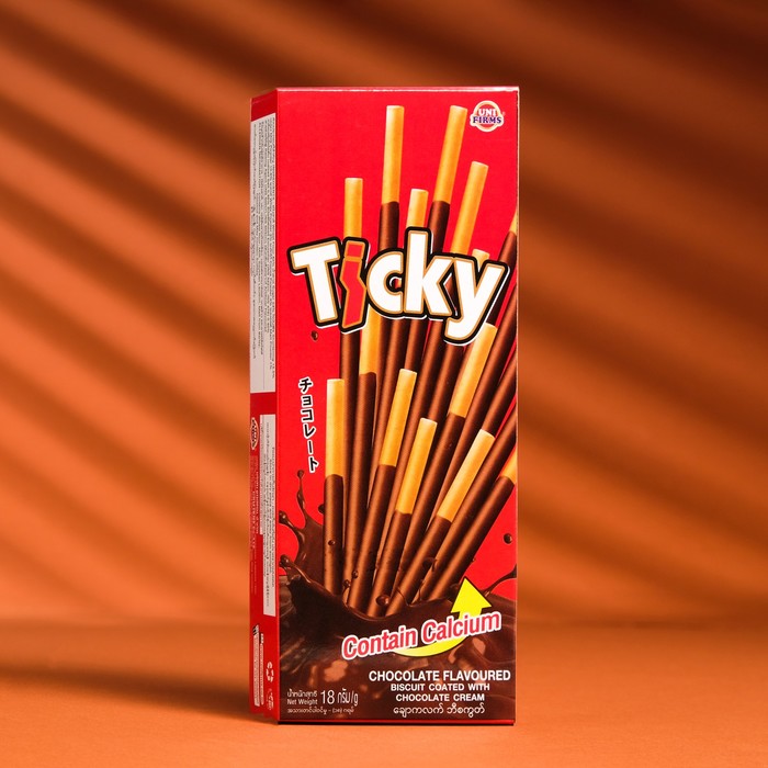 Бисквитные палочки Ticky покрытые шоколадным кремом, 18 г