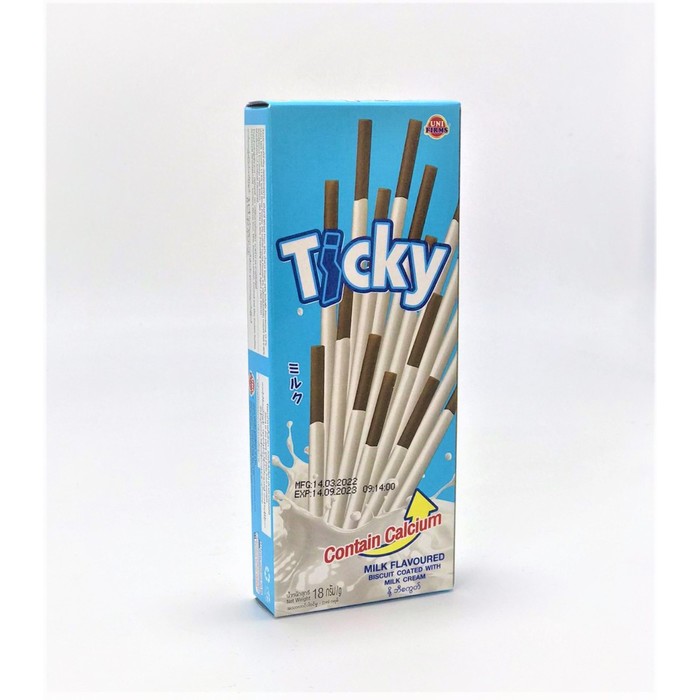 Бисквитные палочки Ticky покрытые молочным кремом, 20 г