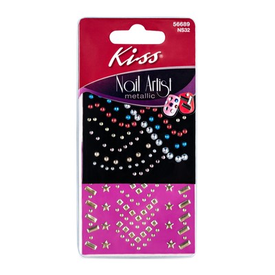 Набор стикеров для ногтей Kiss Stones Studs NS32 «Драгоценный металл»