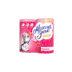 

Туалетная бумага «Мягкий знак» Deluxe, аромат Черешня, 2слоя, 4 рулона