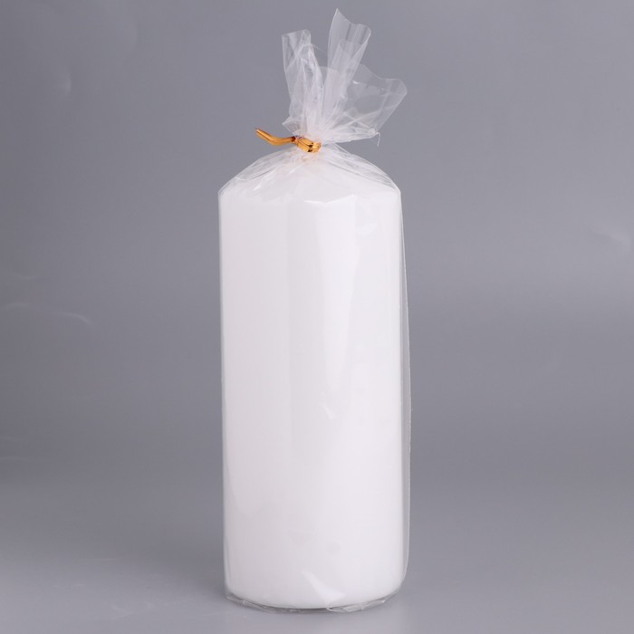 Свеча-цилиндр, 6х14 см, 350 г, 19 ч, белая