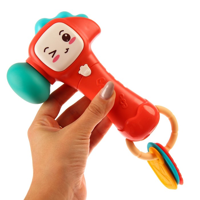 Развивающая игрушка - погремушка «Молоточек», музыка, свет, цвет МИКС