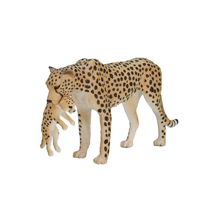 Фигурка Konik «Гепард, самка с детёнышем» самка амурского тигра с детёнышем 14 5 см panthera tigris altaica фигурка игрушка дикого животного
