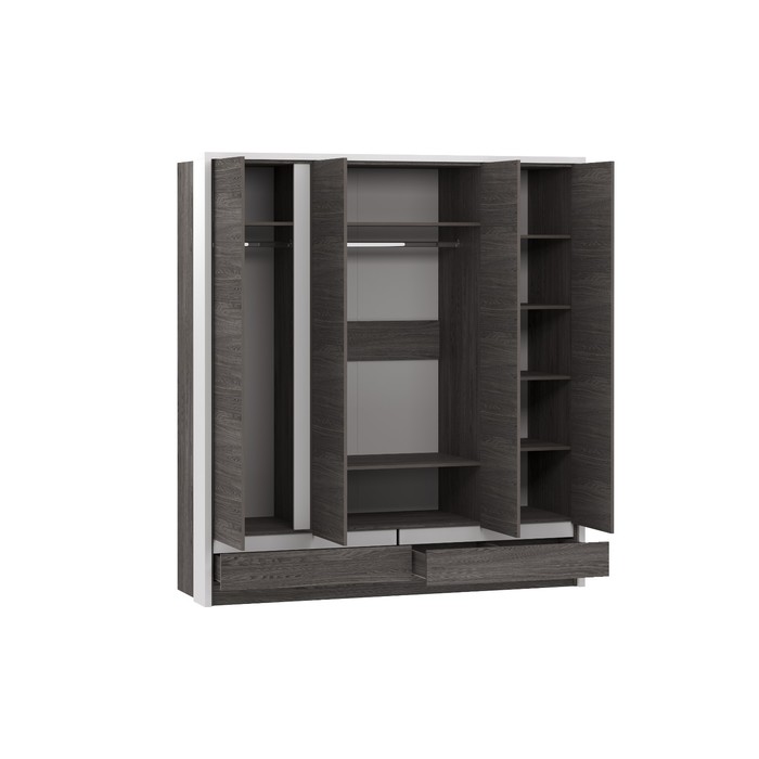 

Шкаф 4х ств с ящиками Virginia, 1942х630х2144, Белый Скандинавский/Ясень Анкор темный