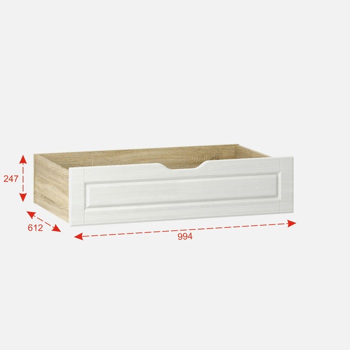 фото Комплект ящиков (2шт) для кровати оливия, 994х612х247, дуб сонома/белое дерево мдф
