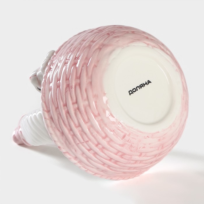 Конфетница Доляна «Зайка» 12,5×16 см, цвет розовый