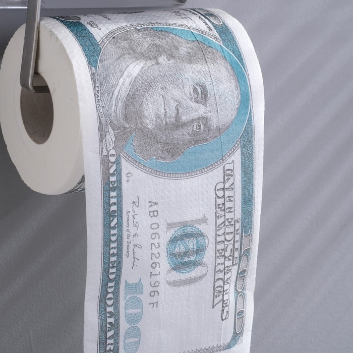фото Сувенирная туалетная бумага "100 долларов. мега", 12х13 см русма
