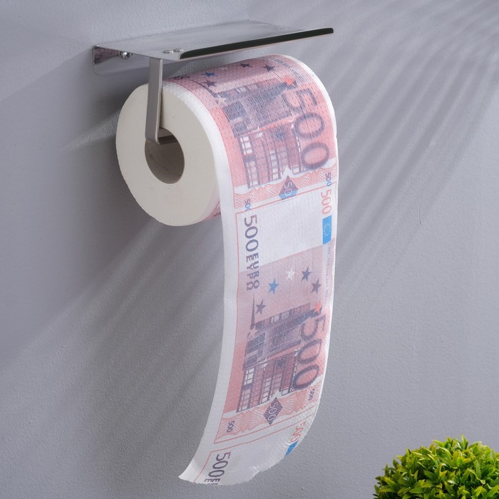 Сувенирная туалетная бумага 500 евро, МЕГА, 12х13 см сувенирная туалетная бумага 100 евро