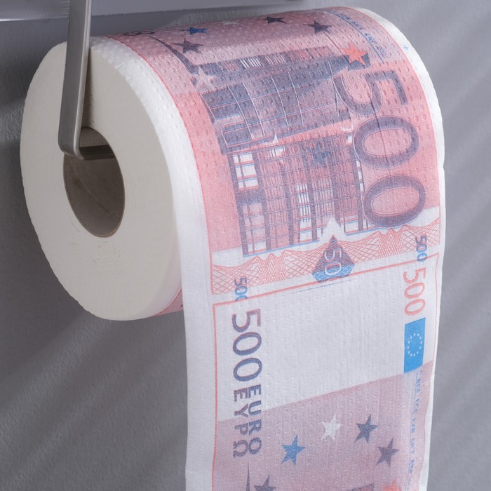 фото Сувенирная туалетная бумага "500 евро", мега, 12х13 см русма