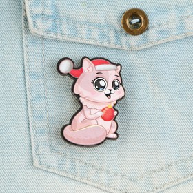 

Значок новогодний «Праздничный кусь», 3,4 х 4,3 см