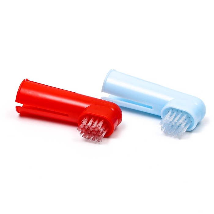 Набор зубная щётка двухсторонняя и 2 щётки-напальчника, микс цветов