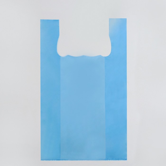 Пакет майка, полиэтиленовый, синий 29 х 50 см, 15 мкм, набор 100 шт
