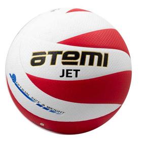 

Мяч волейбольный Atemi JET, синтетическая кожа PU Soft, цвет белый/красный, 12 панелей, окружность 65-67, клееный