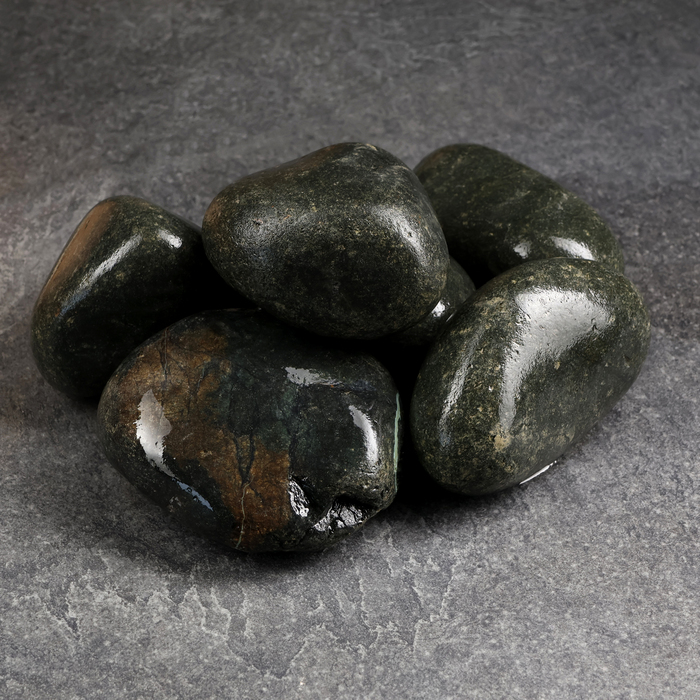 Камень для бани Оливин 10 кг ящик, шлифованный камень для бани и сауны огненный камень яшма 10 кг