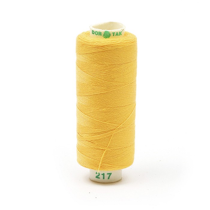 Нитки Dor Tak 40/2, 400 ярд, цвет №217 жёлтый, 10 шт в уп.