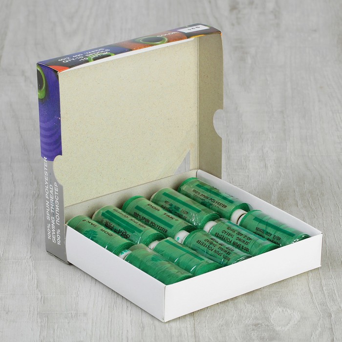 

Нитки Dor Tak 40/2, 400 ярд, цвет №488 зеленый, 10 шт в уп.