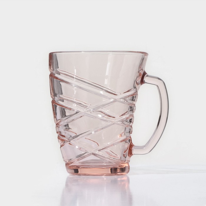 Кружка стеклянная «Шейп Эланор», 320 мл, цвет розовый