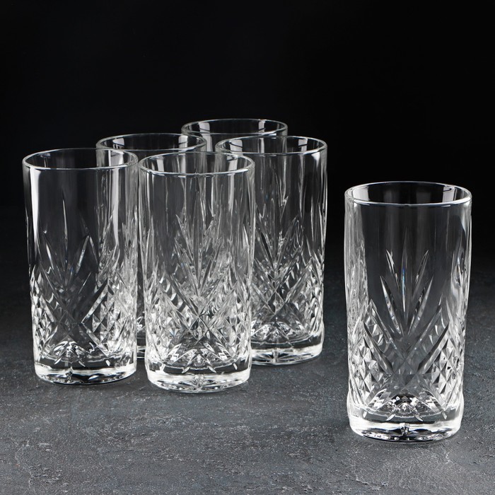 Набор высоких стеклянных стаканов «Зальцбург», 380 мл, 6 шт набор высоких стаканов стеклянный kosem 380 мл 6 шт