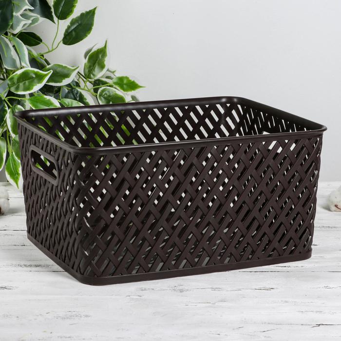 Корзина для хранения "Плетенка", цвет коричневый