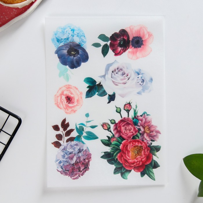 

KONFINETTA Съедобные цветные картинки на вафельной бумаге «Цветы», 1 лист А5